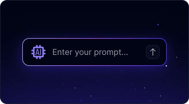 AI command interface with a purple digital glow