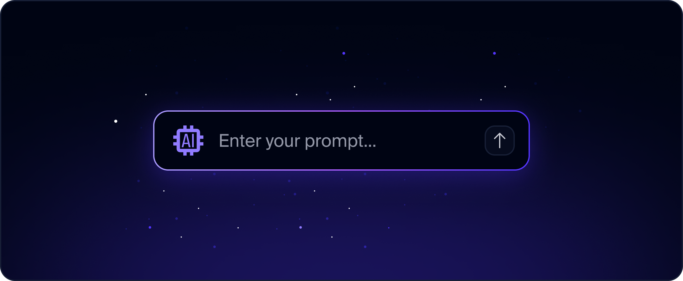 AI command interface with a purple digital glow